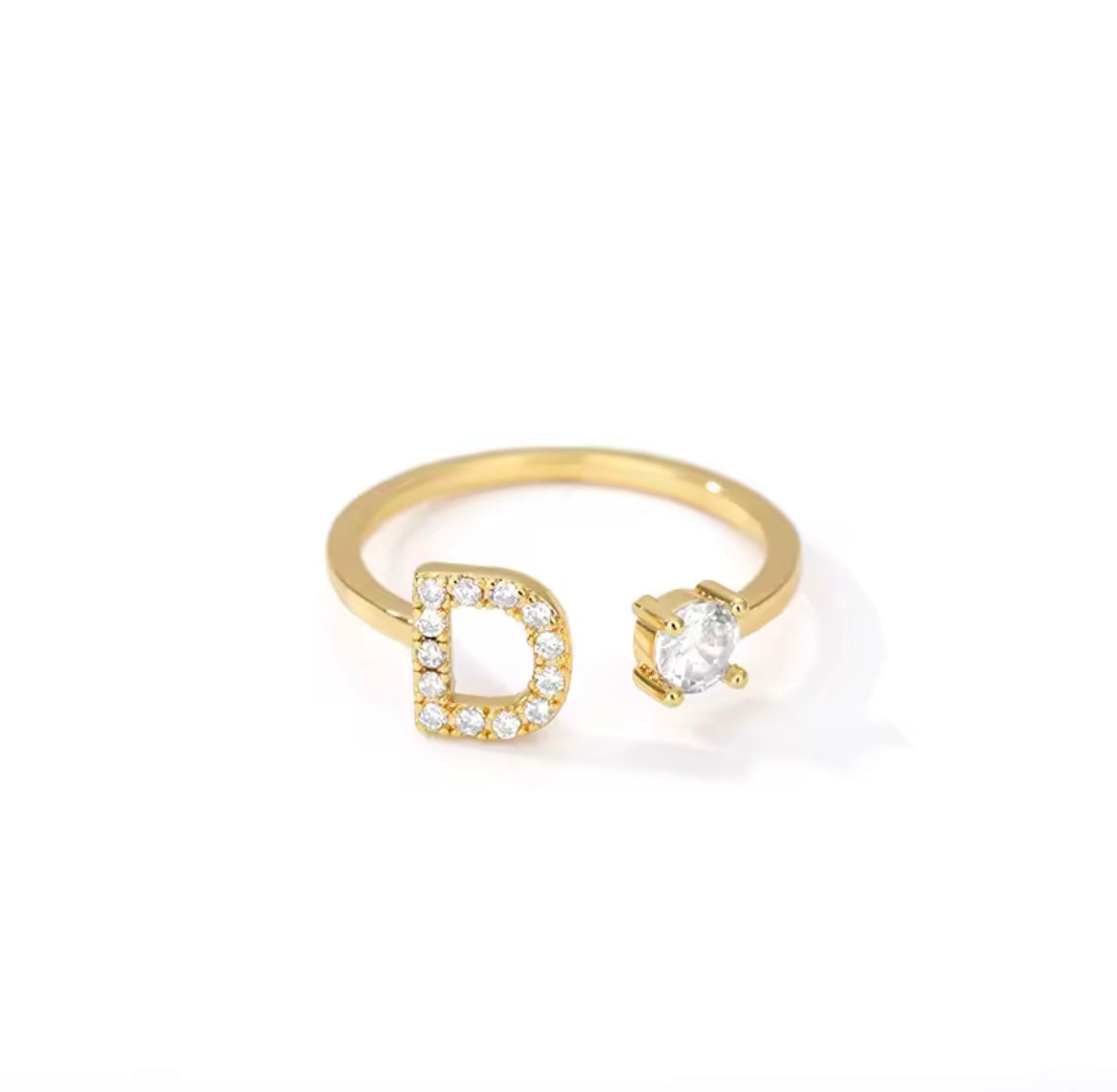 Anillo Letra con Circonita