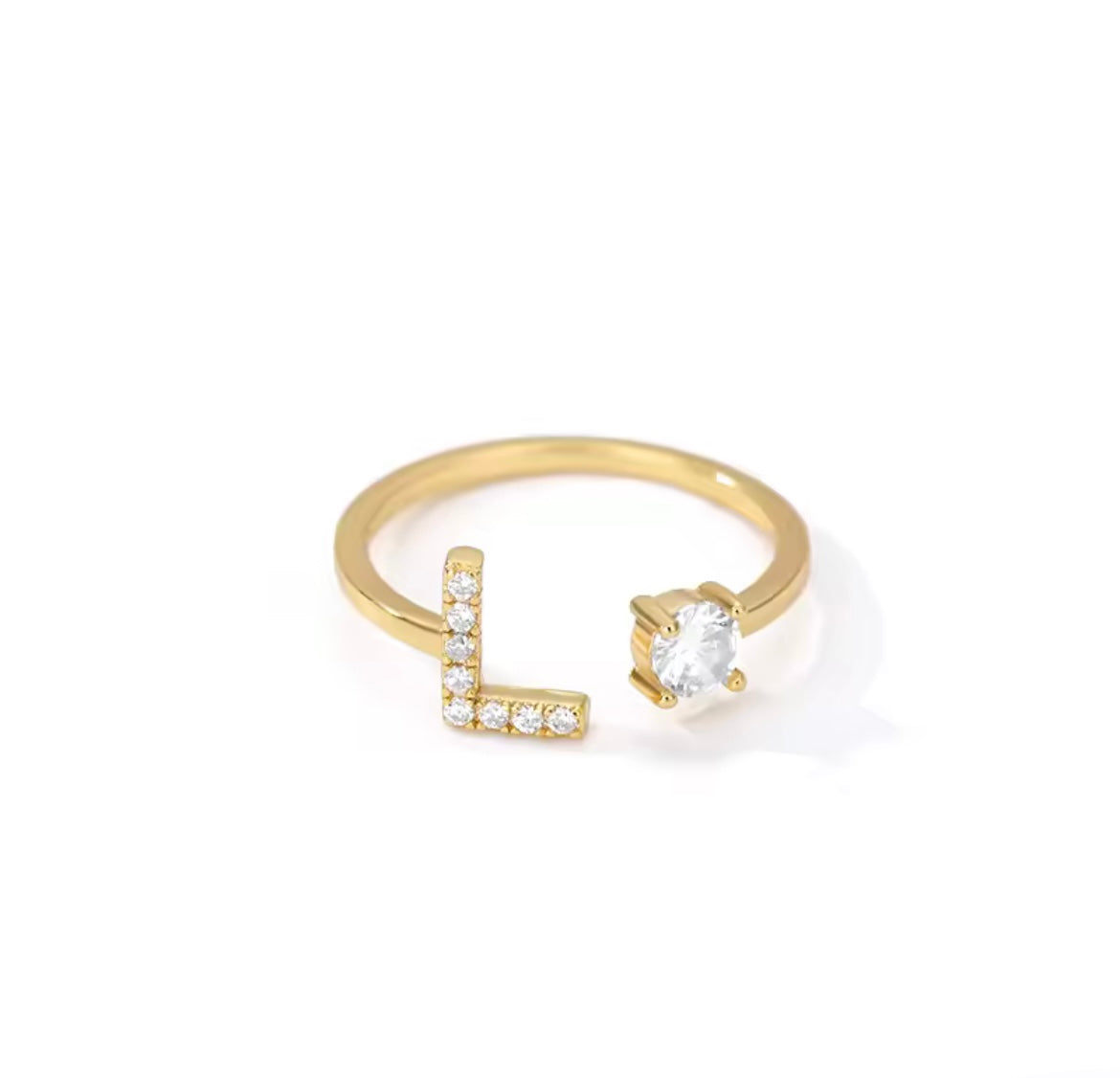 Anillo Letra con Circonita