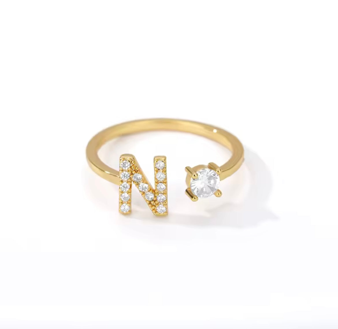 Anillo Letra con Circonita