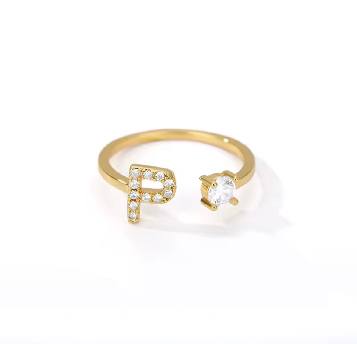 Anillo Letra con Circonita