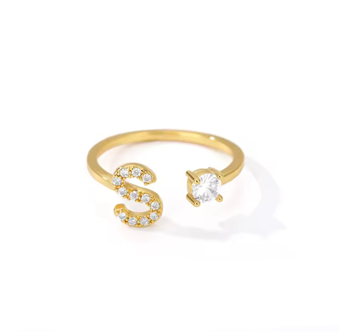 Anillo Letra con Circonita