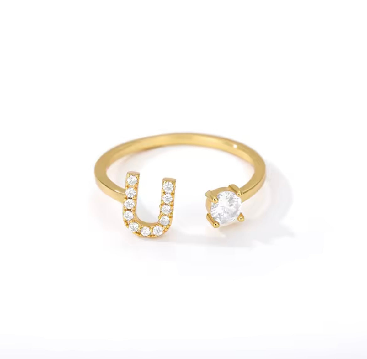 Anillo Letra con Circonita