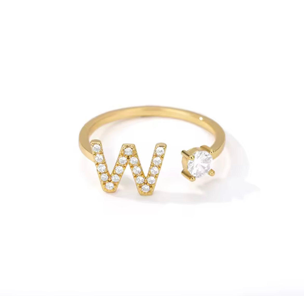Anillo Letra con Circonita
