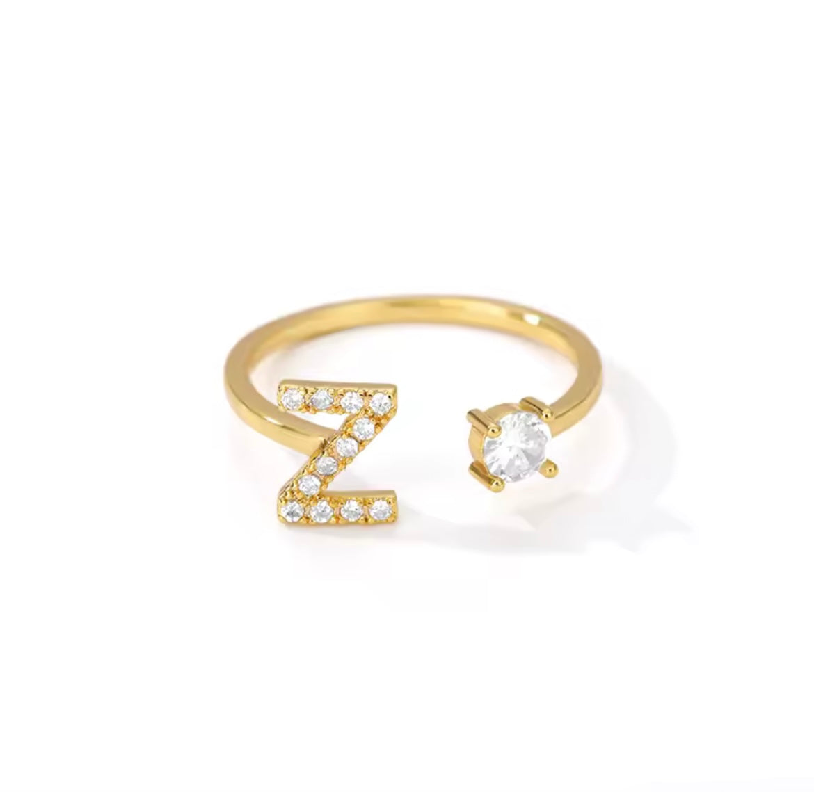 Anillo Letra con Circonita